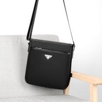 Texture Oxford Cloth Single Shoulder Bag Men Skew Satchel Waterproof Fashion Black Bag Minima Casual Business Commuter Bag