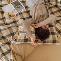 Light extravagant chenille color weaseled velvet thickened with four pieces of hushed wool full cotton pure cotton quilt cover double bed single bed with supplies