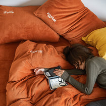 Imported ultra soft Huffeugsuede Four pieces of winter soft cotton with baby suede bed linen bedding milk suede bedding