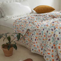 Net red Xinjiang cotton small floral summer quilt pure cotton knitted cotton Air conditioning quilt Tencel cotton edge summer cool quilt machine washable