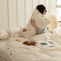 Light and luxurious style Huffinger Chessboard Lattice Four Pieces Full Cotton Long Suede Cotton Linen Quilt Cover New Frontier Cotton Pure Cotton Bed Bedding