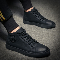Tide New Black High-Help Shoes EnglishFerry Live Life Life Shoes and Han Edition Increased Fashion Sleeping Shoes