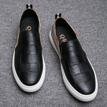Hong Kong new mens shoes casual shoes plate shoes and Korean tide shoes inside the new tide shoes of Hong Kong Lefu shoes leather shoes
