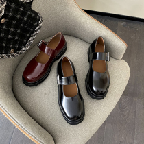 Spring and Autumn 2021 mona same new British style small leather shoes thick bottom cake shoes retro female Mary Jane shoes summer