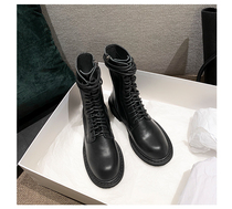 Clearance ann Martin boots female leather thick-soled British style short boots spring and autumn single boots locomotive boots tide ins middle boots