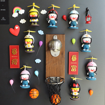 Net Red Turbo Increase Duck Fridge Patch Small Yellow Duck 3D Solid Fridge Magnetic Sticker Adorable Home Decoration Magnet Message Sticker