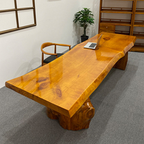Solid wood desk boss table presidents table desk sub office large plate tea table log large plate table large class table