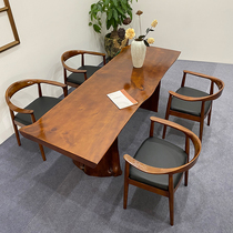 Large Plate Tea Table Solid Wood Log Pine Wood For Tea Table Bubble Tea Table Whole Wood Table Meeting Table Long Table Office Owner Table