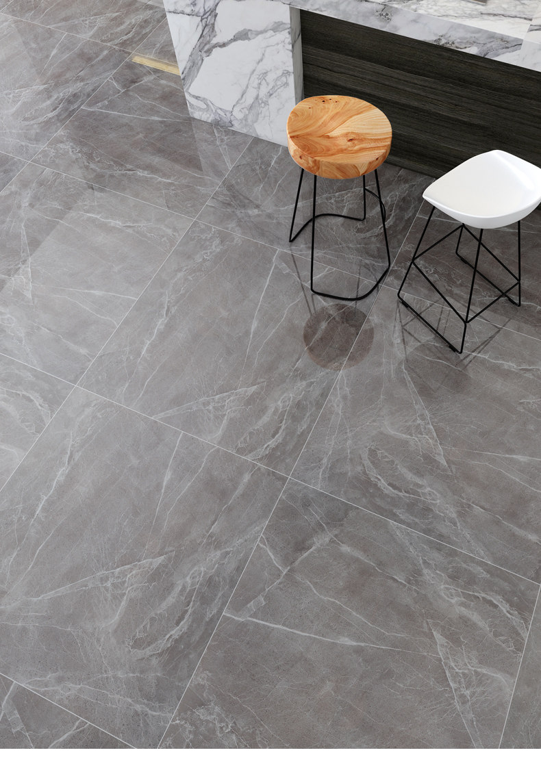 新中源900x900地面砖灰色通体大理石瓷砖