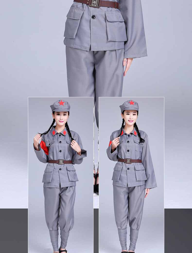 成人儿童红军演出服小八路军服抗战服装校园