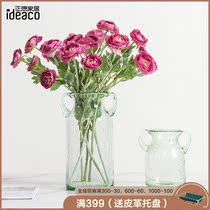 Just thinking of double ear transparent glass vase set modern simple European living room hydroponic flower decoration ornaments