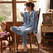 Coral Suede Pajamas Woman Autumn Winter Thin style 2021 New easy to wear outside home Clothing Flannel FLANNEL WARM SUIT