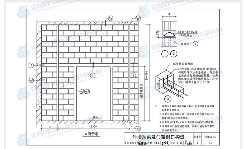 国标图集标准图10sg614-2砌体填充墙构造详图(二)(与主体结构柔性连接