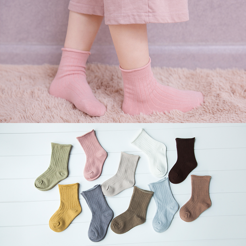 Spring and summer baby baby pure cotton tube loose socks 6-12 months, boy and girl socks 0-1-3-5 years old