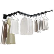 Folding clothes drying rack wall-mounted indoor bay window home balcony invisible clothes drying rod telescopic drying quilt rack 1434