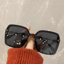 2020 new Korean version of Big Frame Sunglasses female driving mirror tide box glasses round face fashion round face thin sun glasses