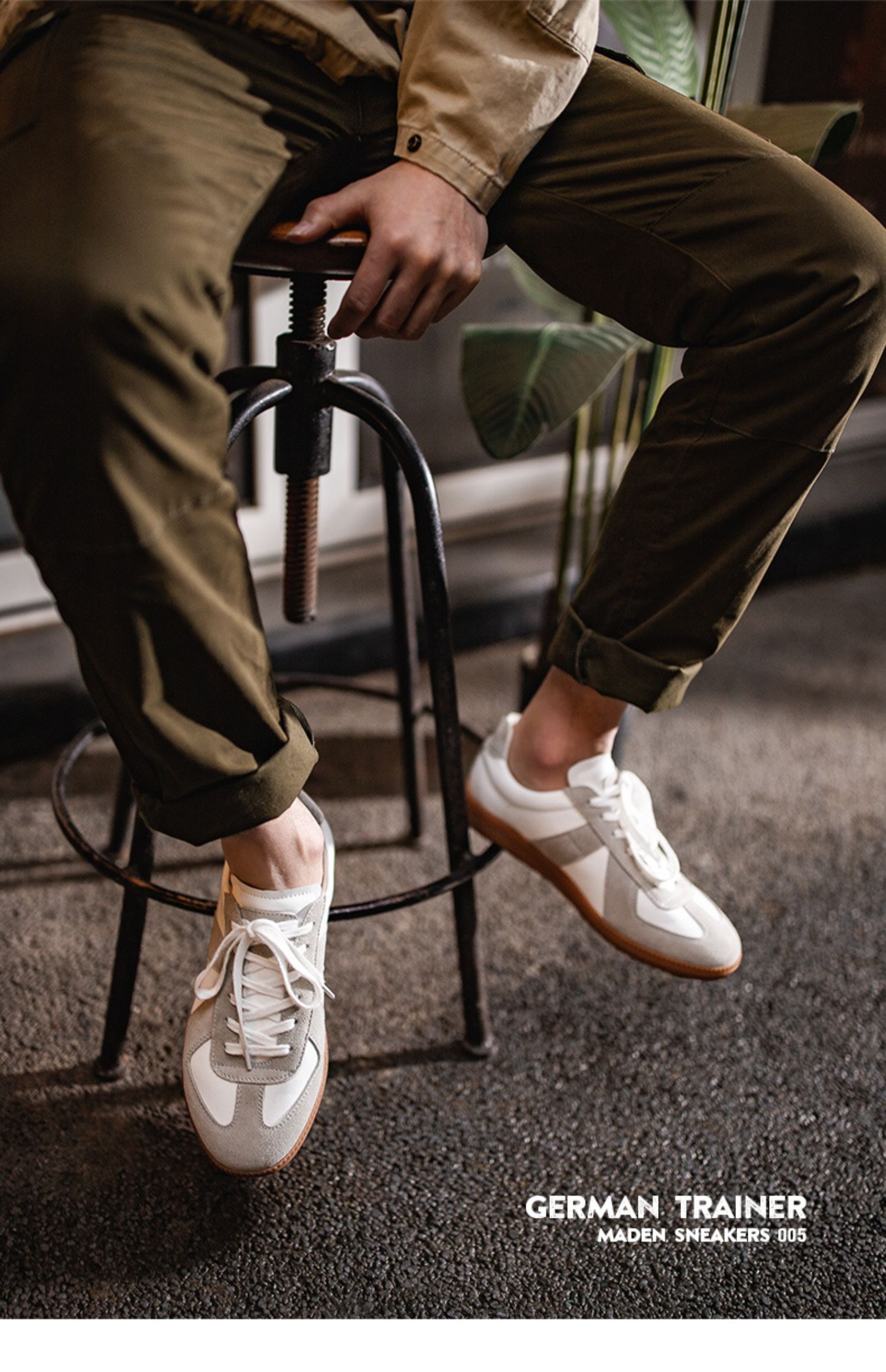 马登男鞋夏季2022新款潮鞋子休闲板鞋男德军运动训练鞋复古德训鞋