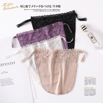 Silk mulberry silk one-piece bandeau womens anti-light artifact base underwear Black white inner chest piece thin section