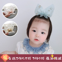 Korean version of baby all-inclusive Princess children rabbit ear hair accessories chiffon glossy yarn bow girl hairclip top clip