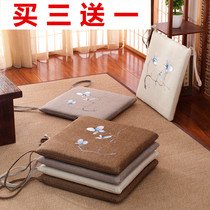 Fabric four seasons thick breathable floor tatami mat Chinese office chair cushion student home dining chair cushion
