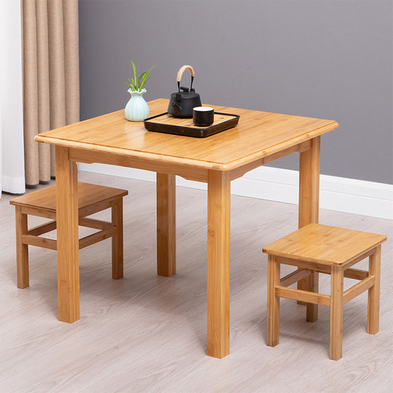 Si -square table household small table solid wood small apartment square tables learn to write Nanzhu Rice Table Economy Si -square table household small table solid wood small apartment square tables learn to write Nanzhu Rice Table Economy