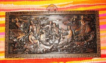 Wood carving painting Solid wood Antique wood carving Antique Eight immortals wood carving murals ()