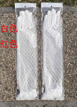 Bride wedding gloves mesh long simple white red gloves wedding dress accessories special price affordable