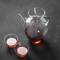 Liuhitang handmade heat-resistant high boron glass bubble teapot water injection hand-held pot with handle household water flower bottle jar