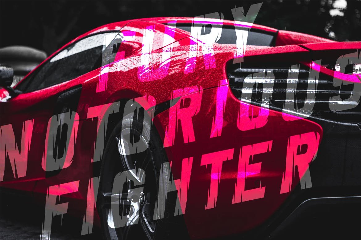 变色鱼提供国外设计素材独特动感艺术风格英文无衬线字体escalated–