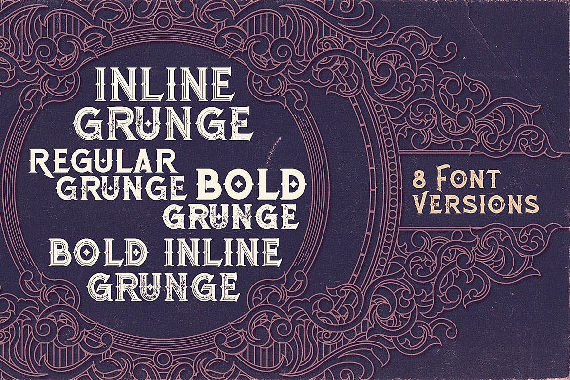 时尚高端震撼奢华质感欧式复古风格的roman black英文字体下载设计