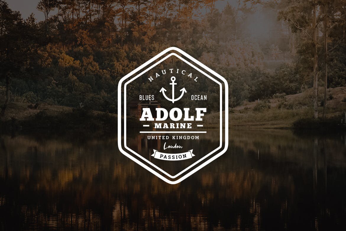 变色鱼提供国外设计素材欧美复古设计风格品牌商标logo徽章设计模板