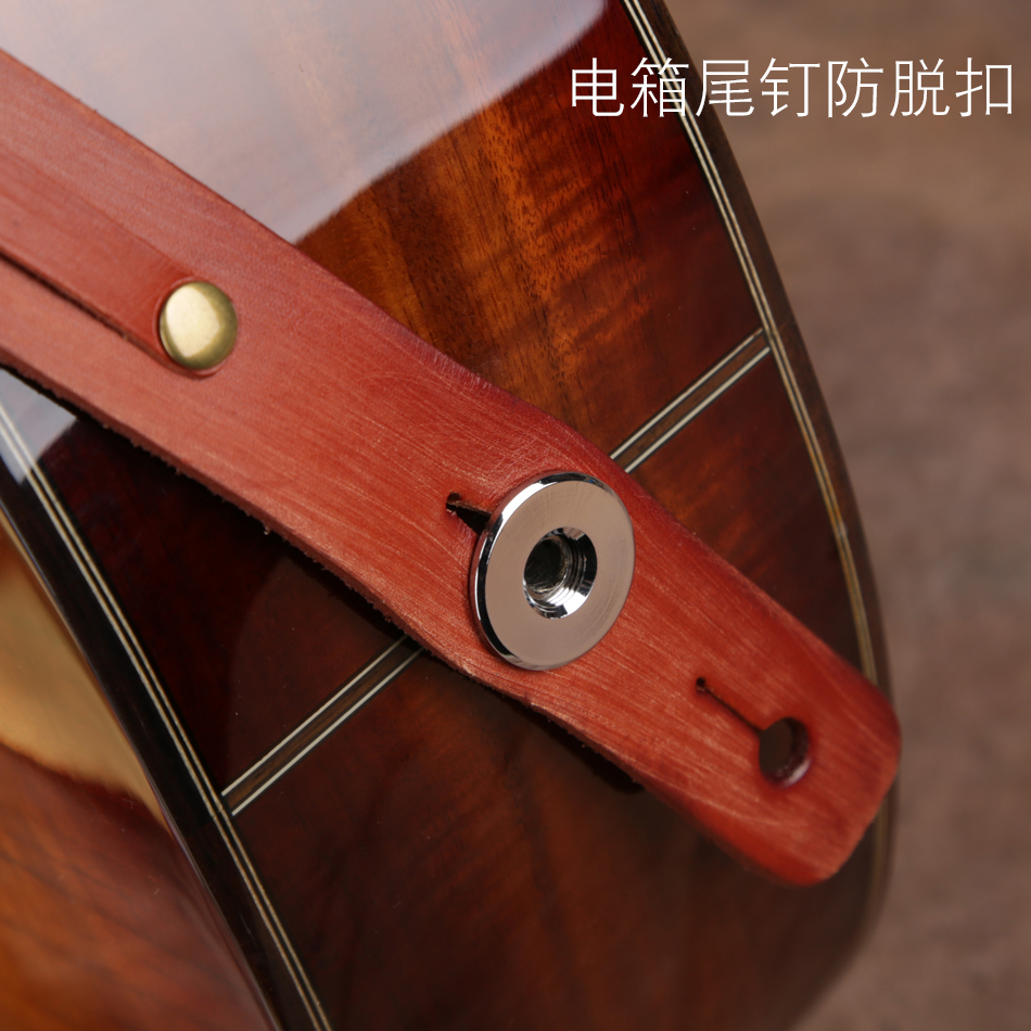 Left hand music folk song electric box wood guitar pickup output tail stud strap safety anti-shedding non-slip buckle nut