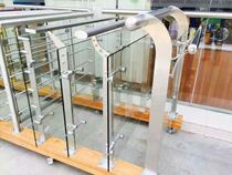 Custom glass stair handrail Stainless steel column Stair guardrail railing Balcony guardrail Stainless steel column