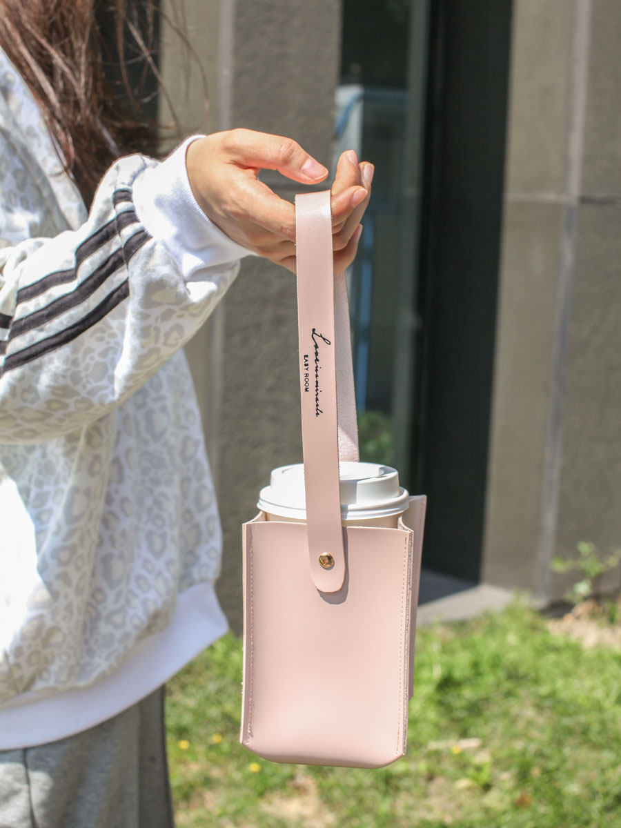 日式手提皮革奶茶杯套杯袋咖啡杯玻璃杯加厚防摔保护套水杯袋包