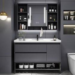 Ceramic integrated basin bathroom cabinet combination bathroom set solid wood floor-standing hand wash basin bathroom sink