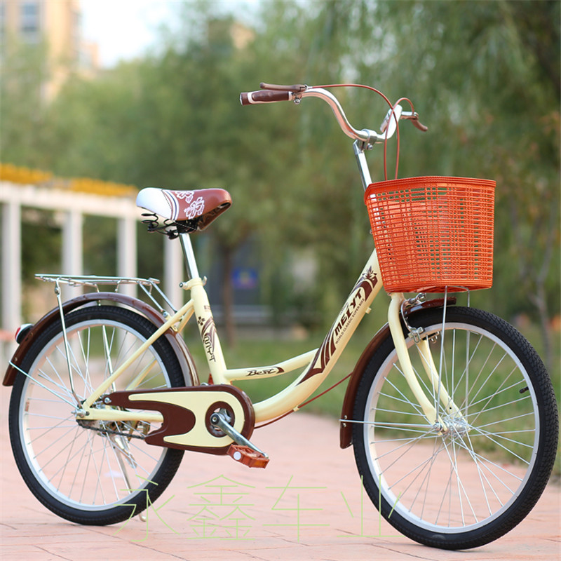 自行车女式通勤单车普通老式城市复古代步轻便成人公主学生男淑女