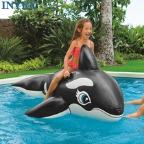 Original genuine INTEX Black Whale Ride Adult Water Playing Toys Children Inflatable Animals Ride