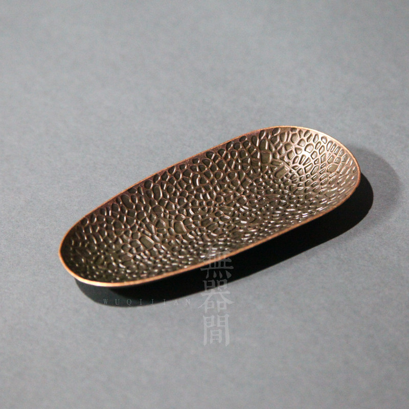 铜茶则 铜制纯手工茶铲茶勺茶针茶夹套装包邮 茶道配件锤目纹