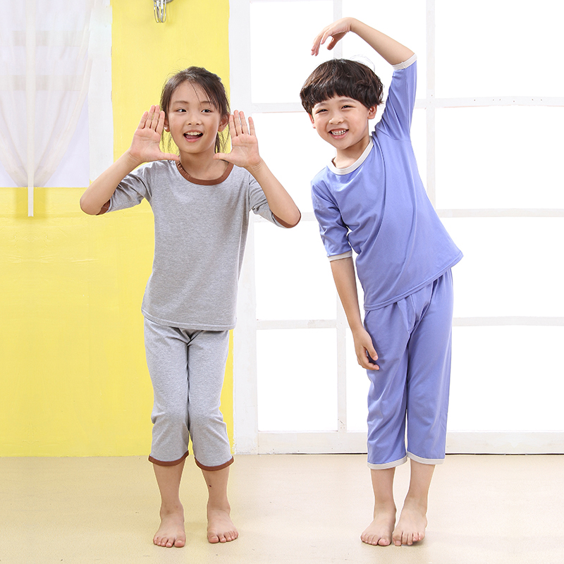 儿童睡衣夏男女童家居服儿童空调服薄款宝宝五分短袖内衣套装童装产品展示图4