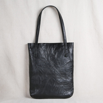 Tote bag female genuine leather simple commuter first layer cowhide large capacity soft leather shoulder bag soft leather retro shopping bag