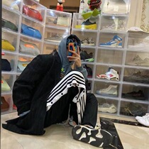 97BONES straight loose black side button slit casual face breasted pants side buckle sports pants spring and summer