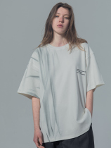 97BONES original national tide loose white brush wash cotton men and women round neck short sleeve T-shirt THINGy