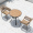 2 Erqi chairs+80cm plastic wood round tables