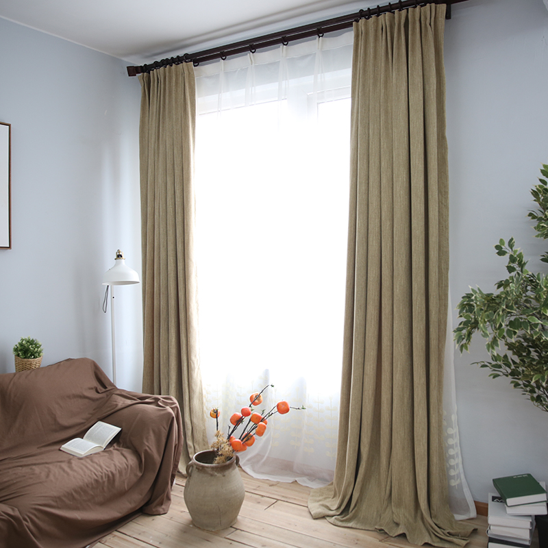 北欧风格窗帘成品简约现代客厅百搭遮光遮阳窗帘卧室飘窗落地窗帘