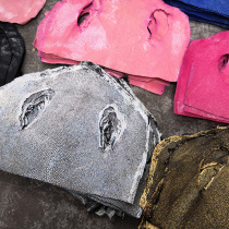 Thai Grinding face pearl fish leather Devil Fish DIY handmade phone shell watchband sleeve Inlaid Bag Bow leather material