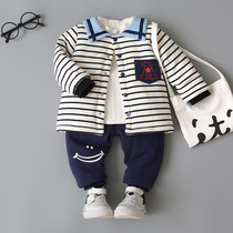 Lenubi little boy cotton suit thickened male baby cotton coat 0-1-2-3-year-old baby boy winter two-piece set