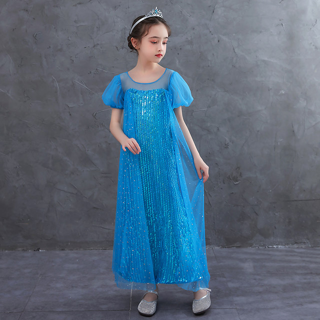 Frozen 2 Elsa Princess Dress Girls Birthday Dress Elsa Children's Summer Elsa Trailing Skirt