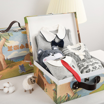 Newborn baby gift box newborn clothes set high-end spring womens baby supplies gift full moon gift set box