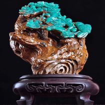 Boutique Sichuan Yaan green happy eyebrows Shoushan stone flowers and birds living room desktop gifts strange stone ornaments one thing and one shot