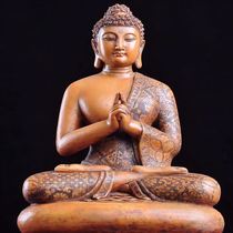 Boutique antique Shoushan Niu egg stone Buddha statue craft decoration Shakyamuni Buddha light shining text play ornamental works of art